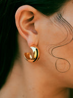 Luna Pair- Black Enamel Earring & Ring