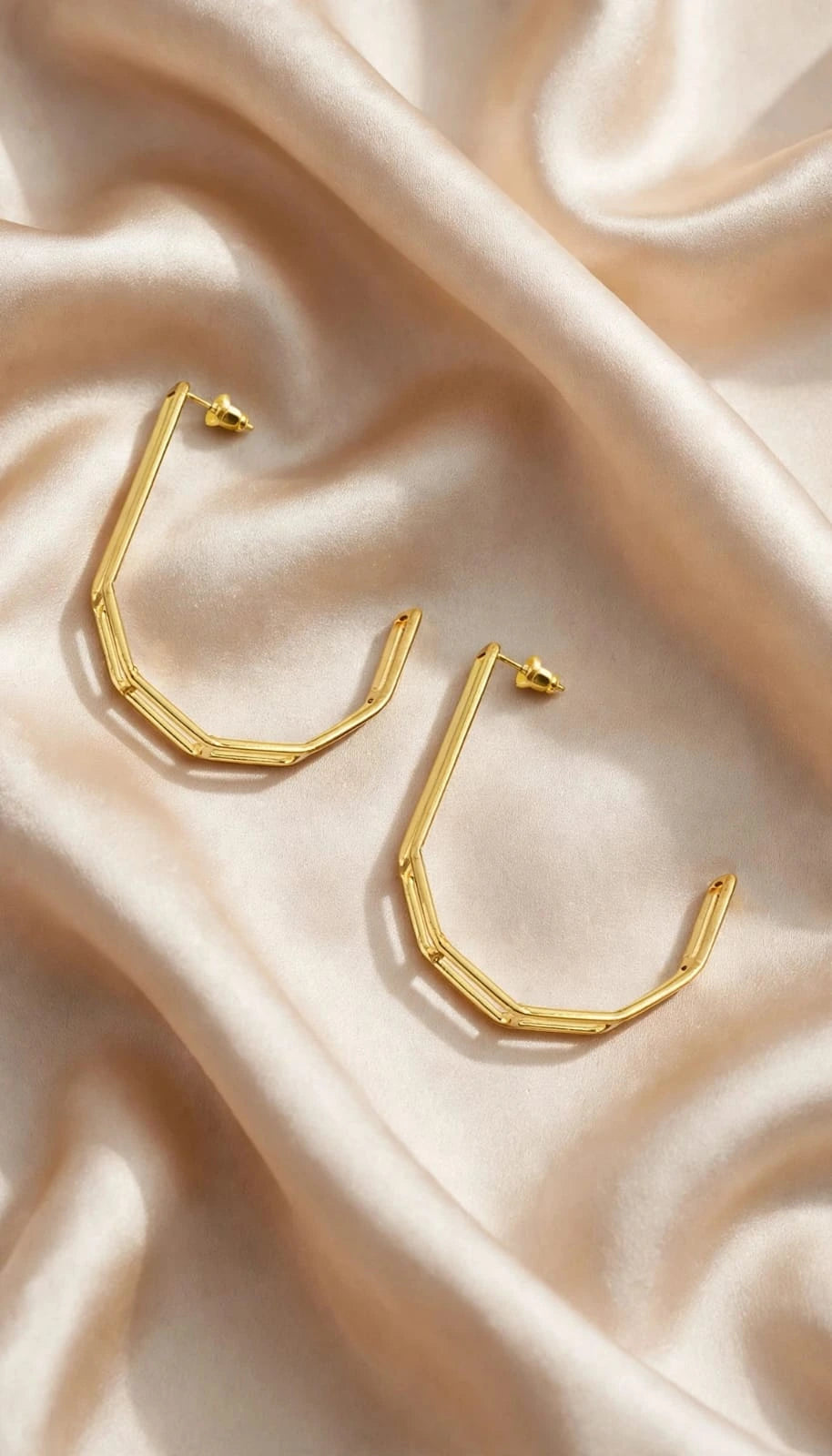 Gold Plated Frame Hoops Main image