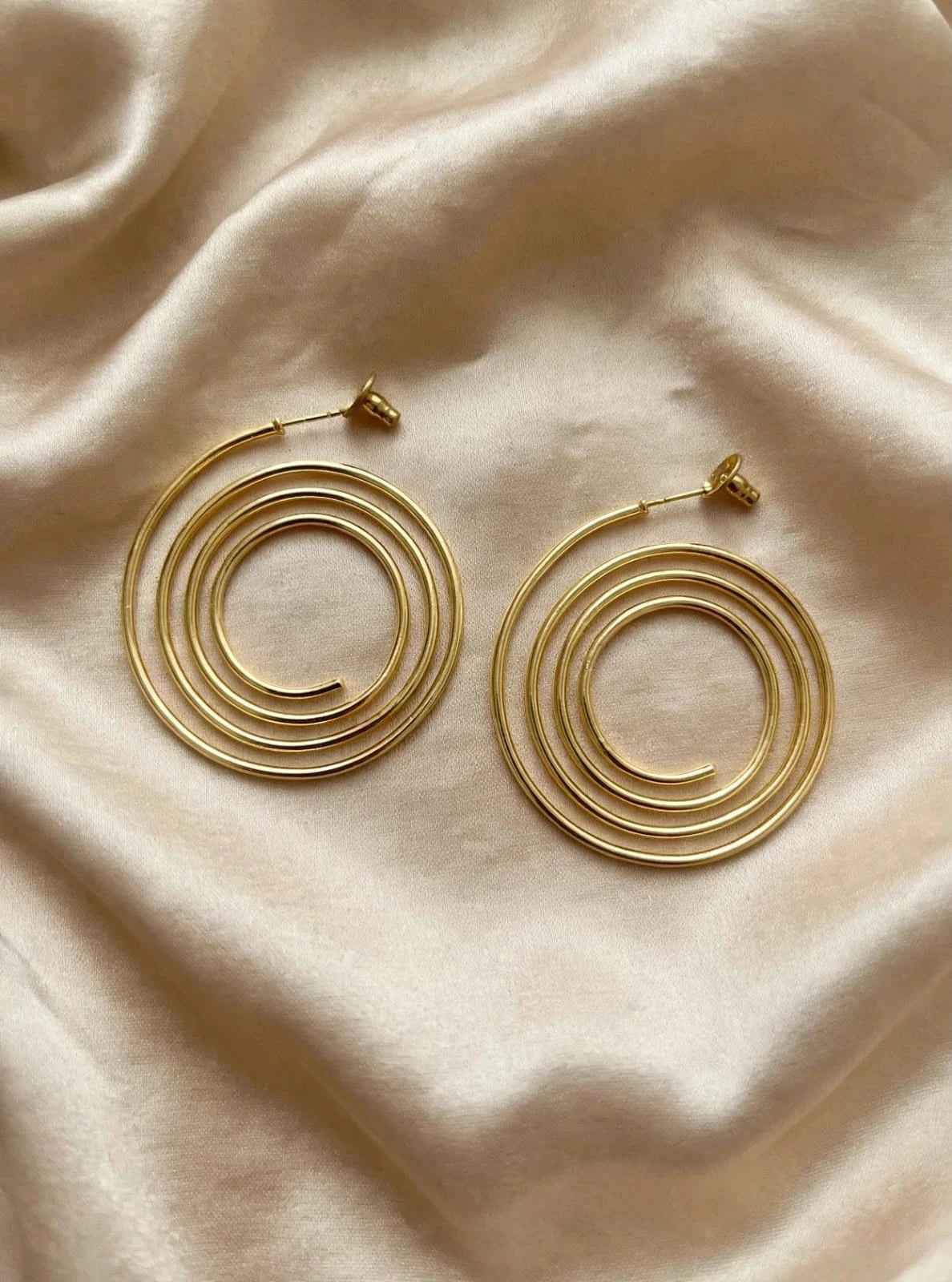 Gold Plated Swirl Hoops Main image