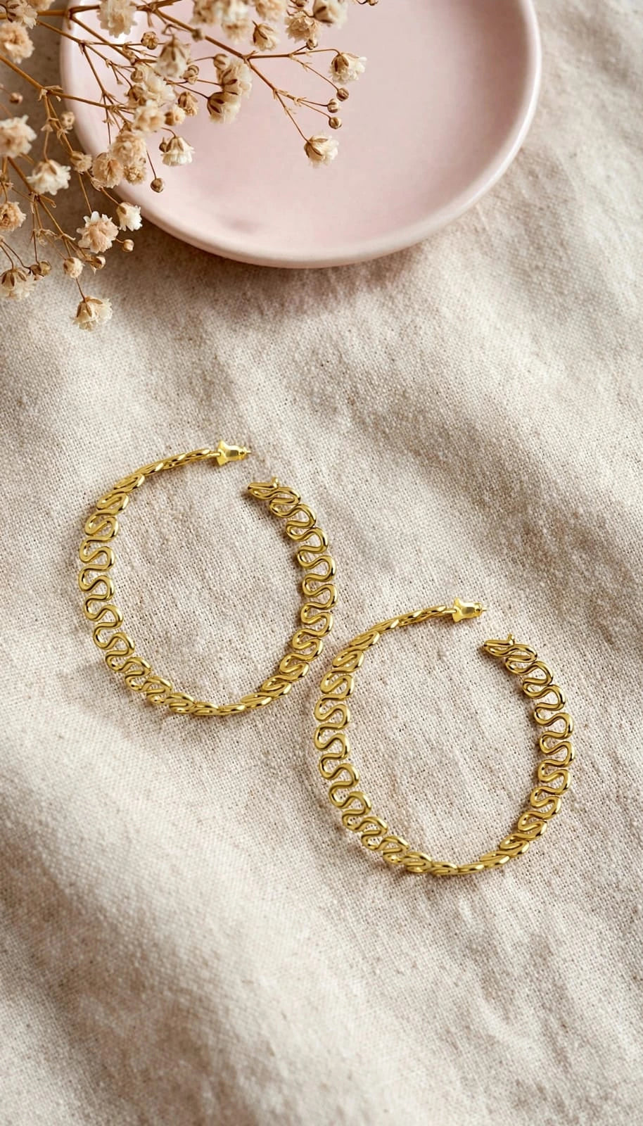 Gold Plated Spiral Hoops