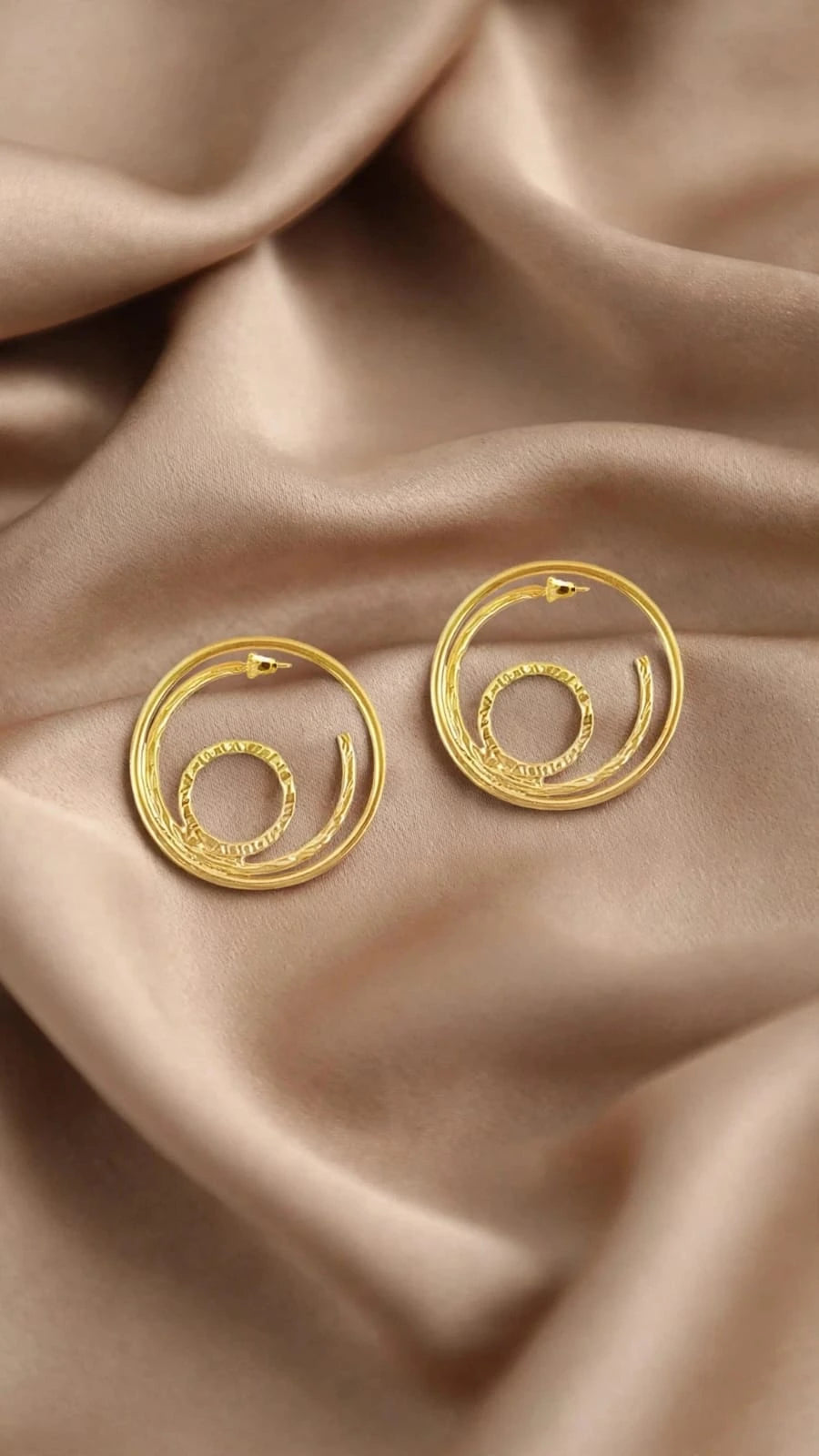 Gold Plated Whirl Hoops Main image