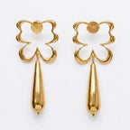 Varnika Arora Bloom Tear Earrings featuring delicate teardrop-shaped design with floral details in silver finish.