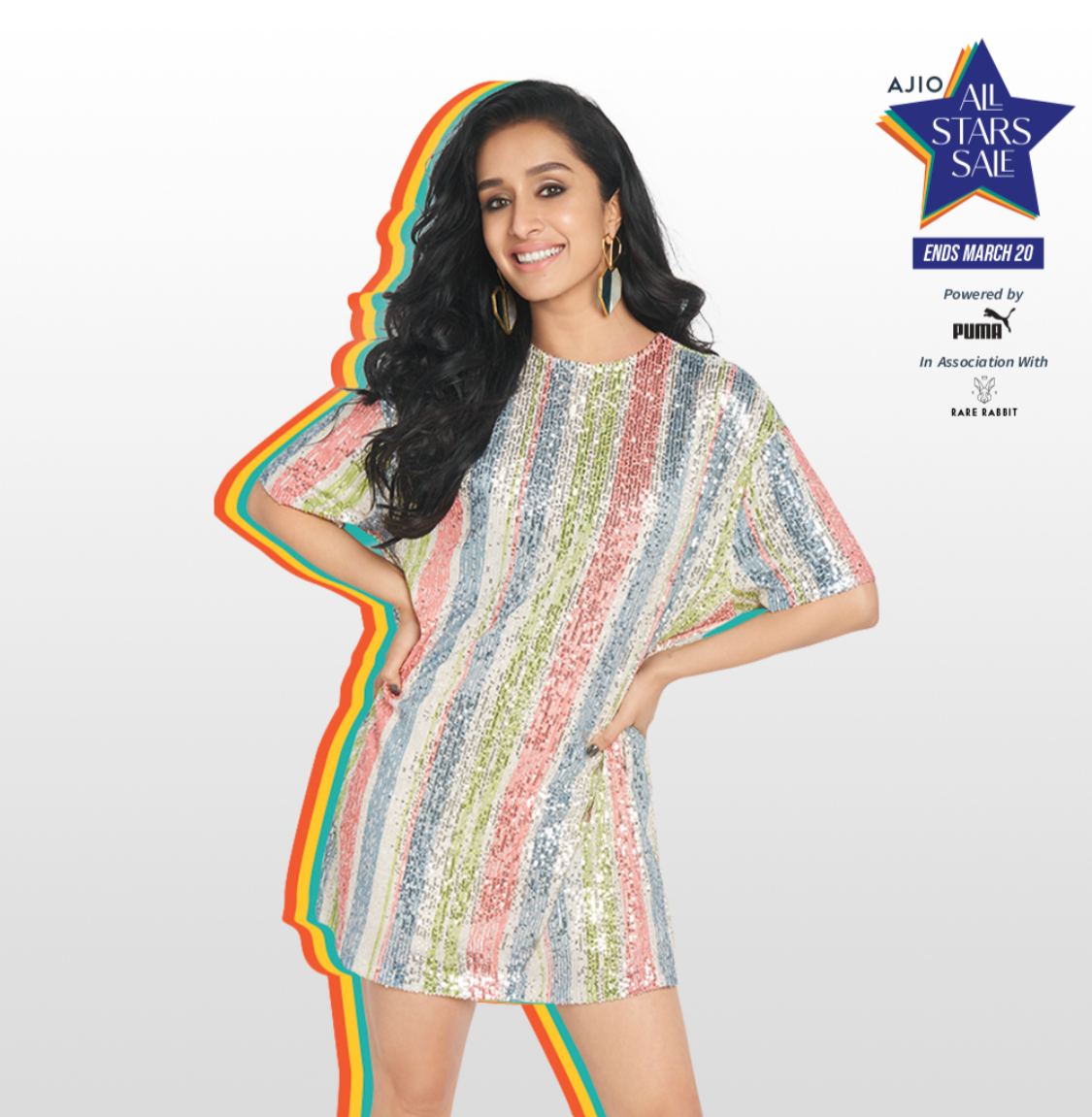 Shraddha Kapoor in Chrome - 22K Gold Plated Blue Semi Precious Stone White Mother of Pearl Heart Dangler Earrings Main image