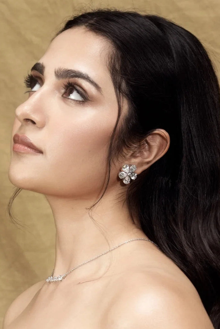 Rukmini Vasanth in Promise Petal Diamond Studs Main image
