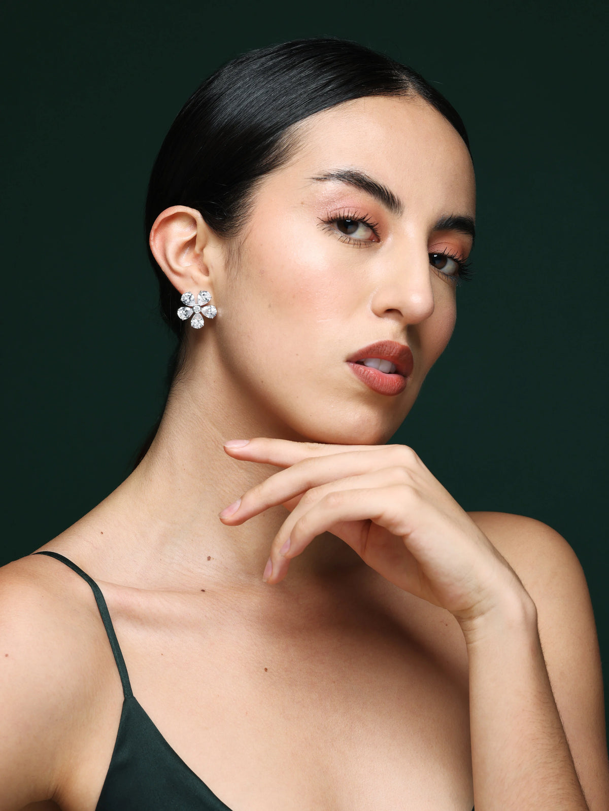 Rukmini Vasanth in Promise Petal Diamond Studs