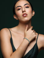 Sukhmani Gambhir in Emerald Aurora Tennis Bracelet