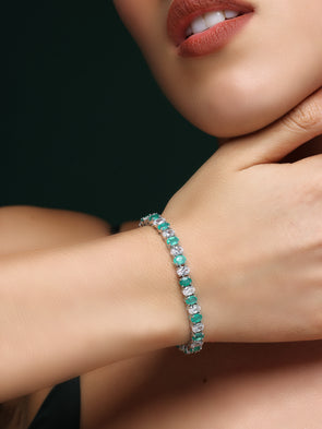 Emerald Aurora Charm Tennis Bracelet