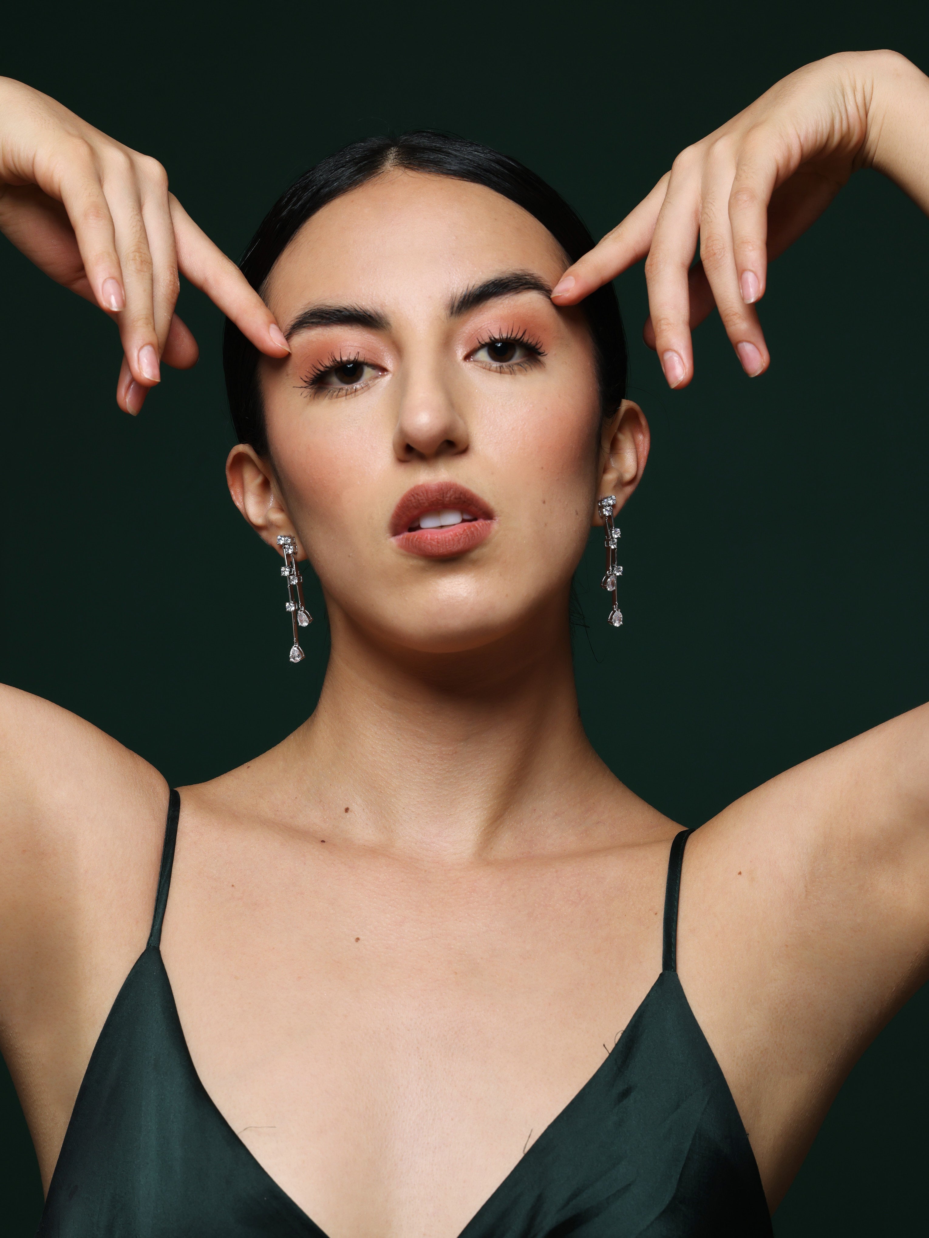 CZ Radiance Drop Earrings Secondary image