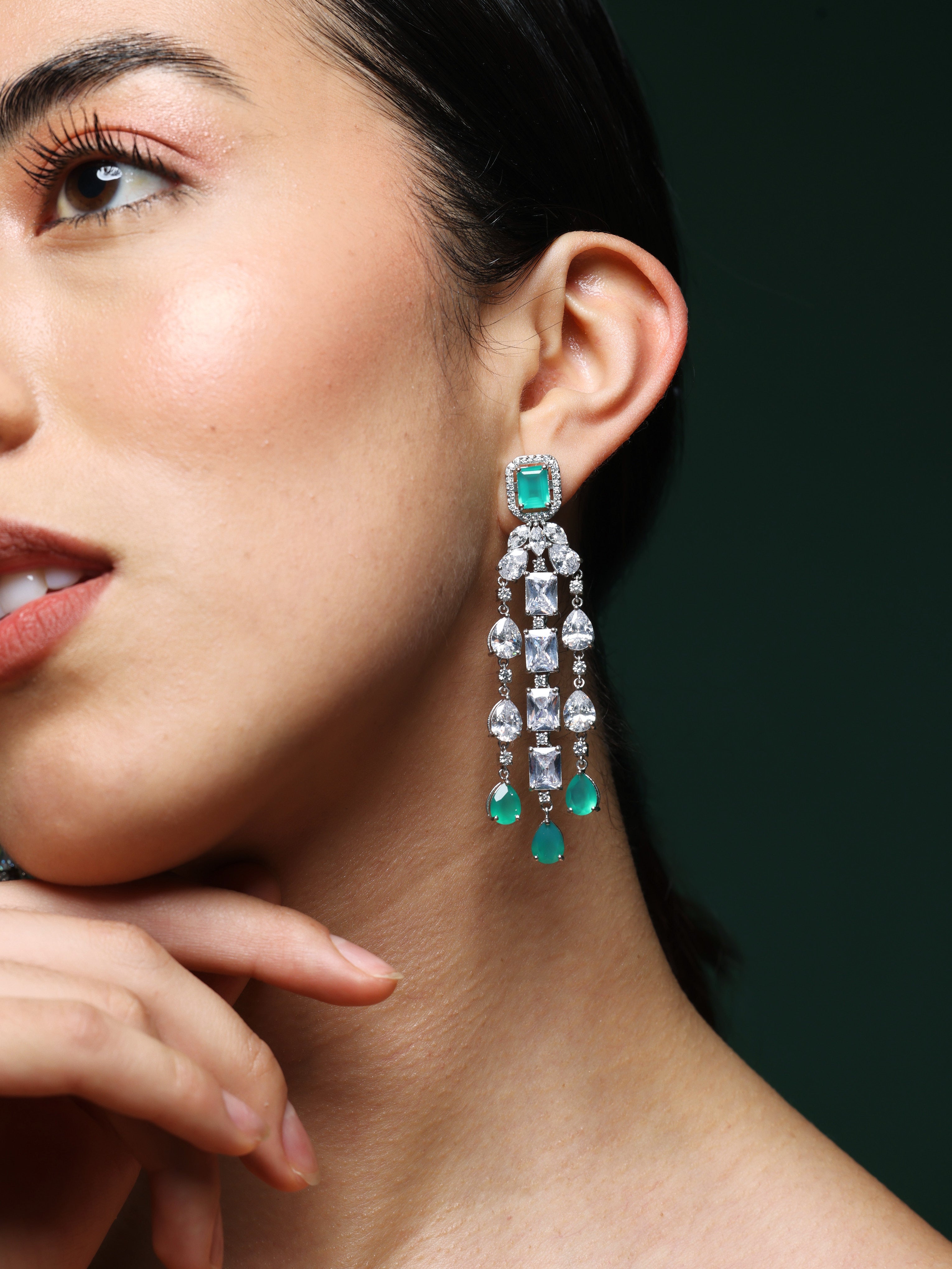 Twilight Radiant Emerald Drop Earrings Secondary image