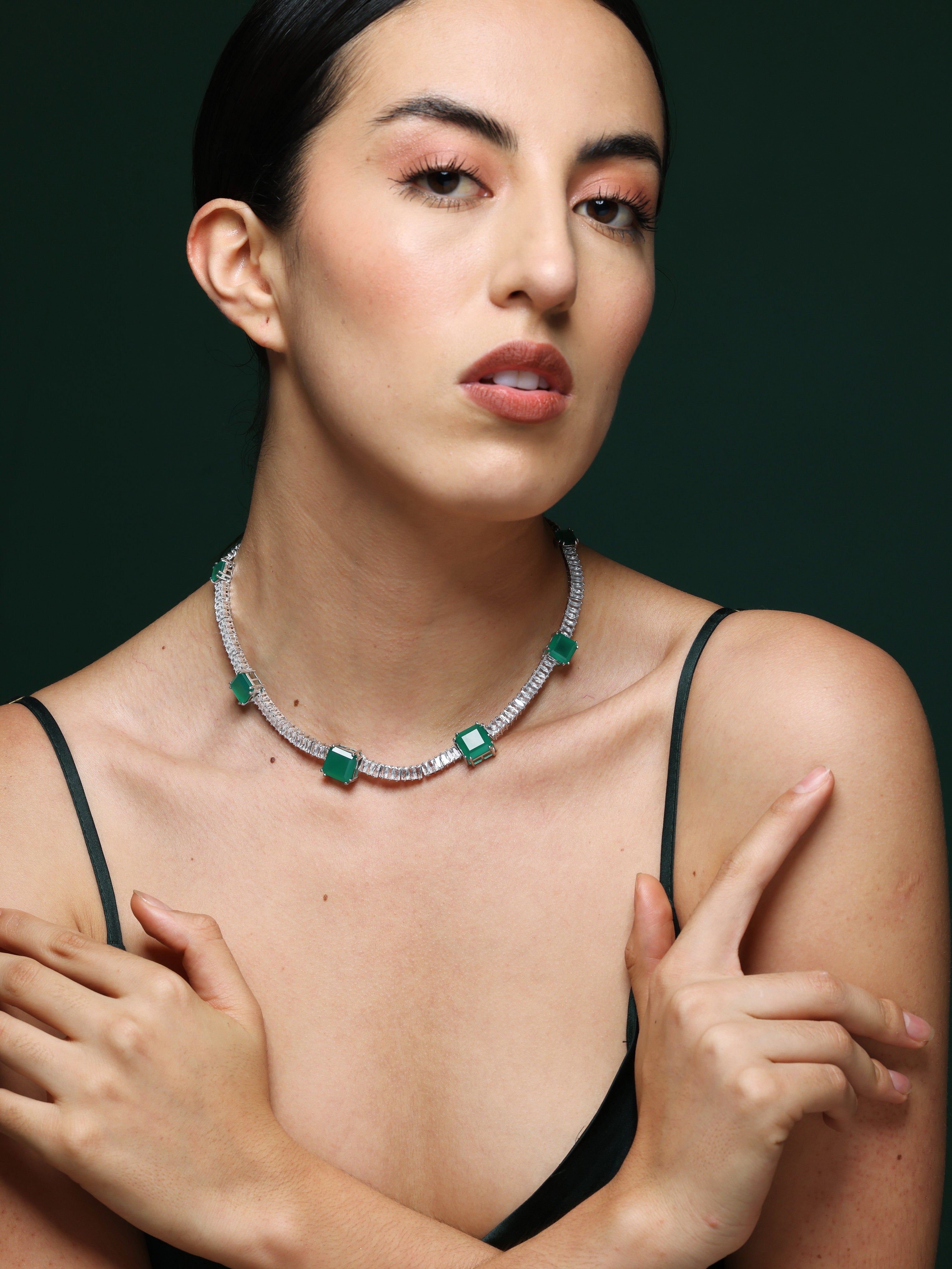 Graceful Glow Emerald Necklace Secondary image