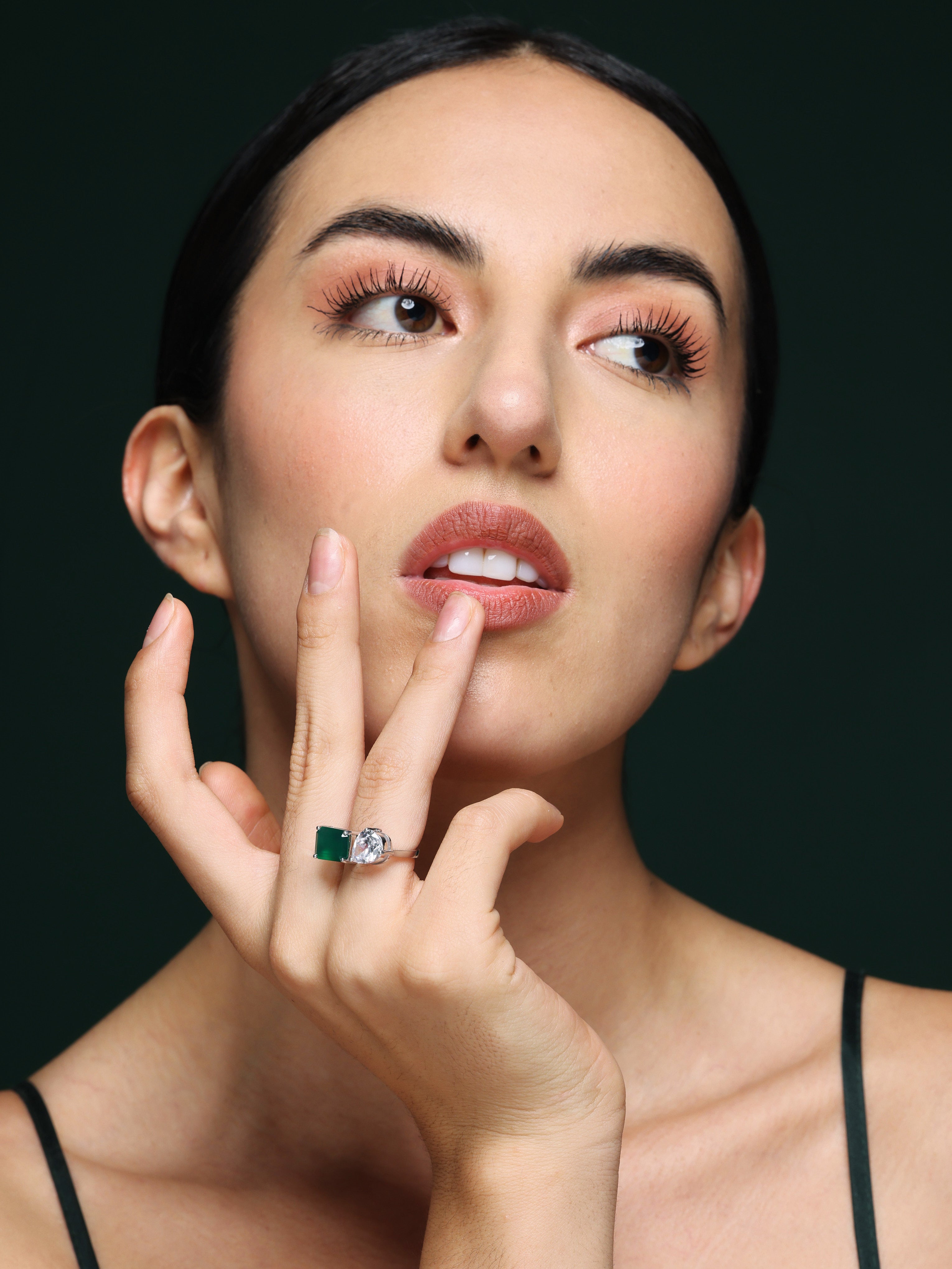 Radiant Emerald Promise Ring Secondary image