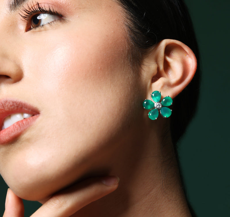 Promise Petal Emerald Studs