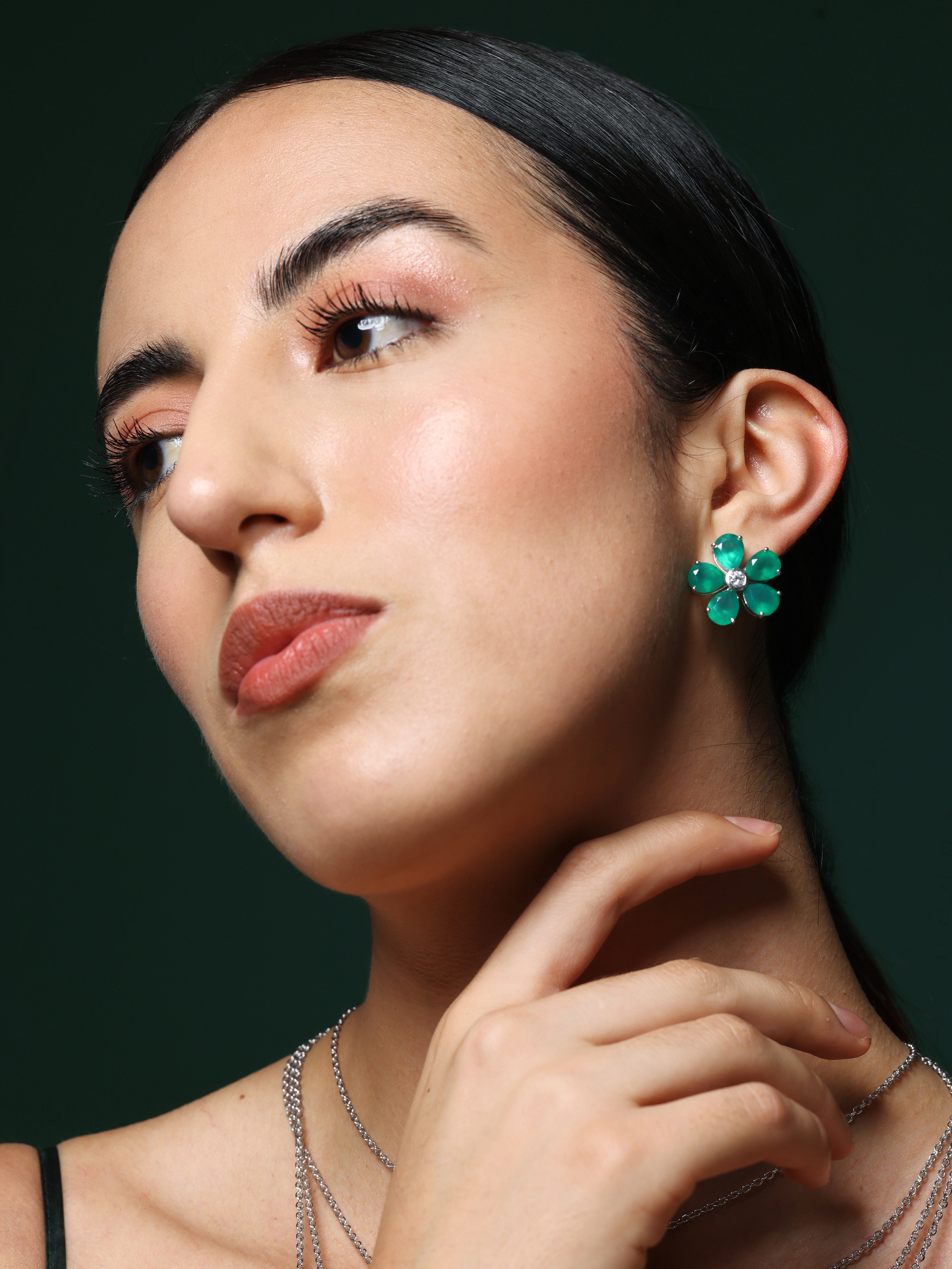 Promise Petal Emerald Studs Secondary image