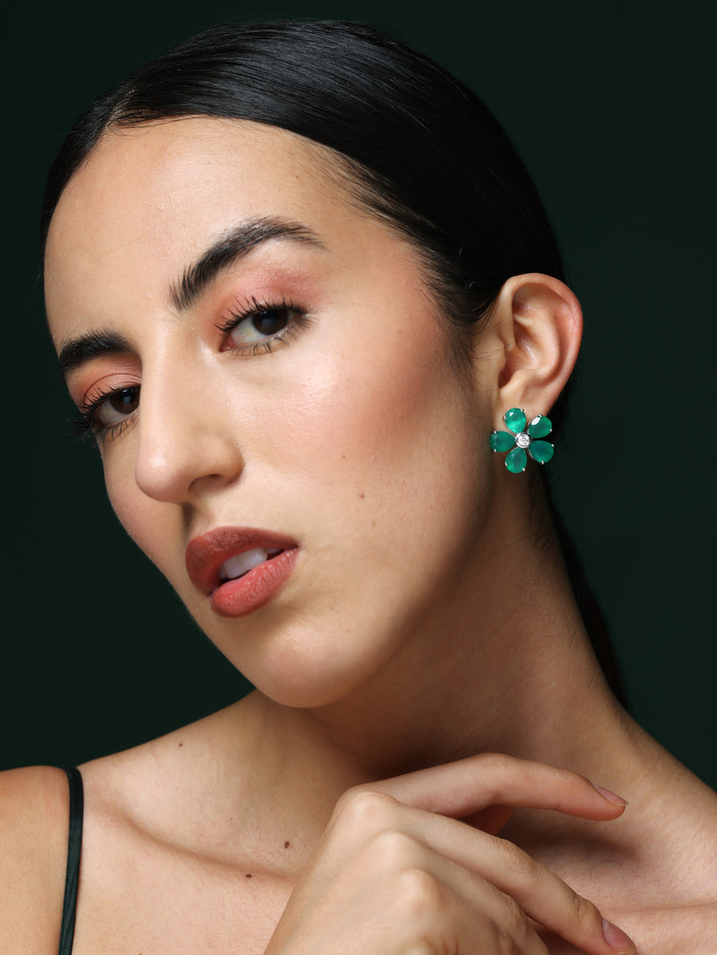 Promise Petal Emerald Studs