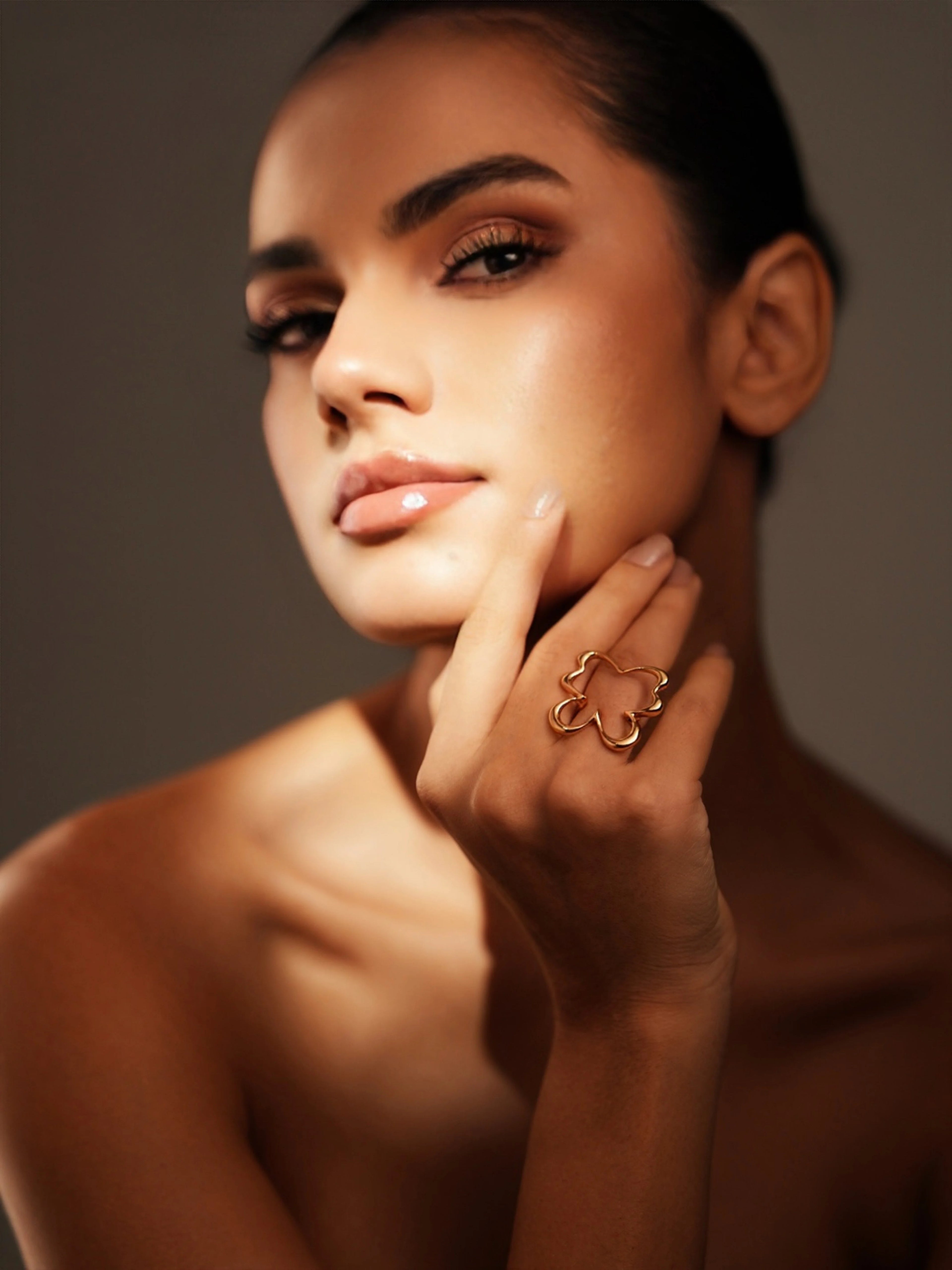 Varnika Arora Morpho Ring featuring a sleek silver band with intricate leaf-inspired design and textured details.