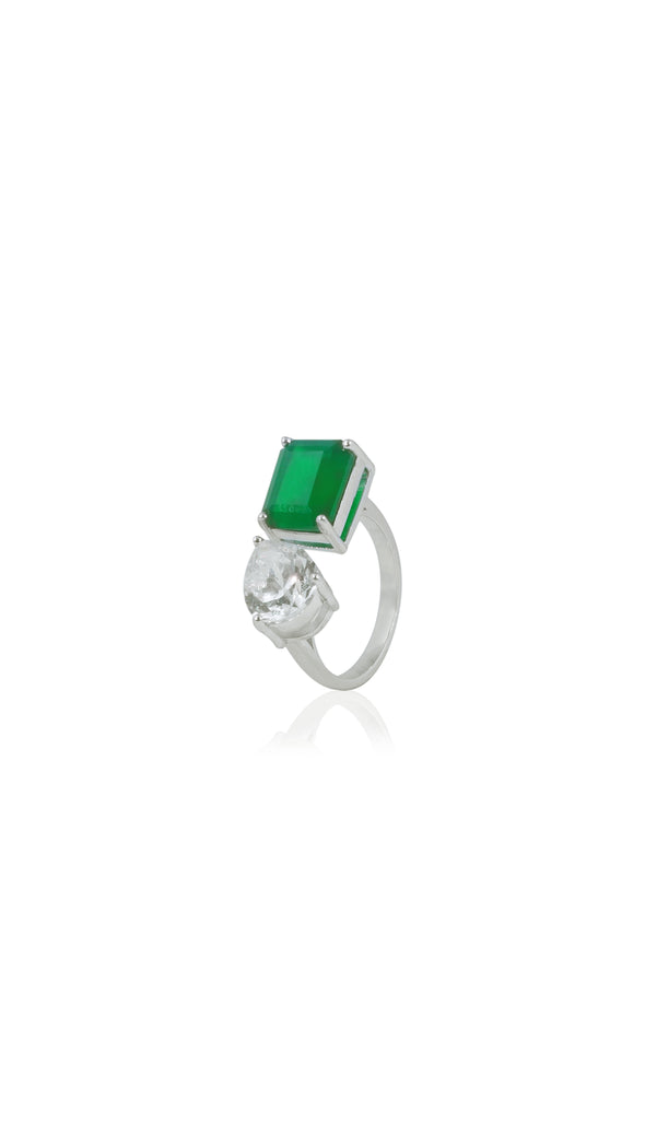 Radiant Emerald Promise Ring