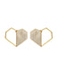 Twin - 22K Gold Plated Mother of Pearl Studs Heart Earrings