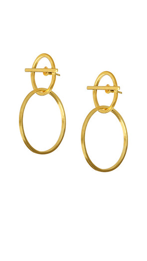 Gold Plated Elipse Earrings