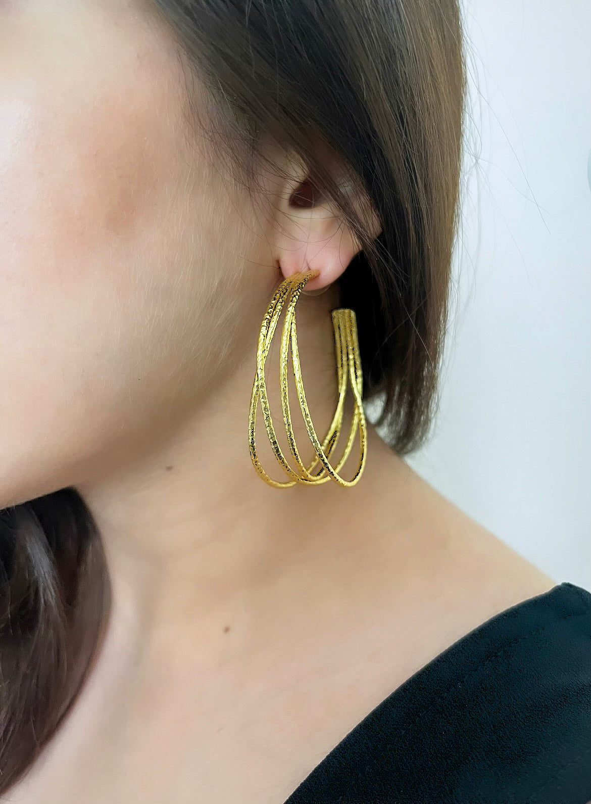 Gold Plated Verse Hoops Secondary image