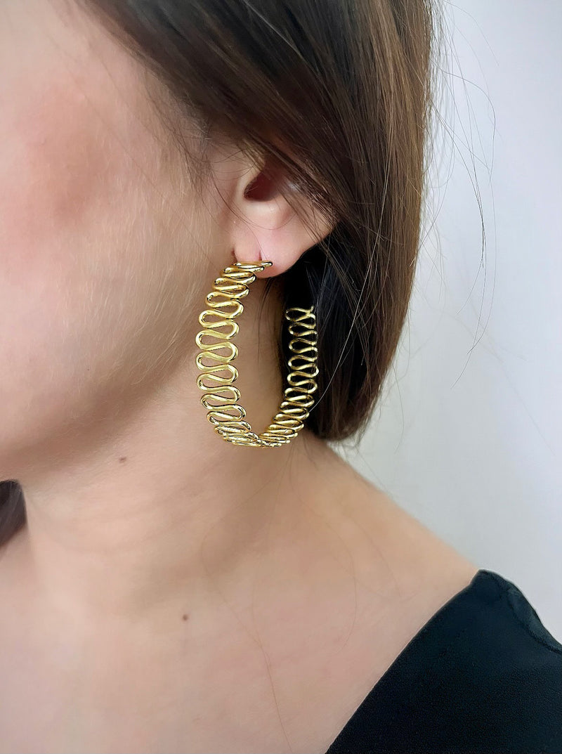 Gold Plated Spiral Hoops