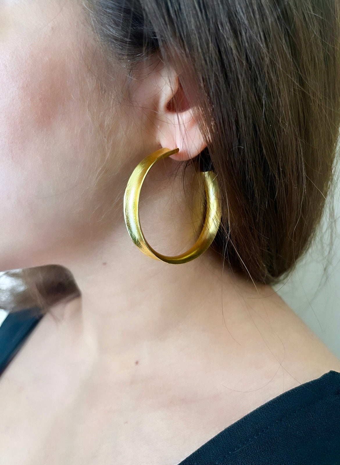 Gold Plated Funnel Hoops Main image