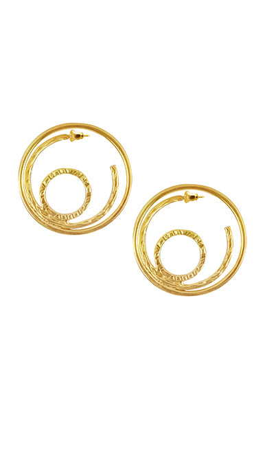 Gold Plated Whirl Hoops