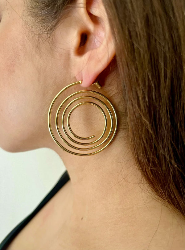 Gold Plated Swirl Hoops