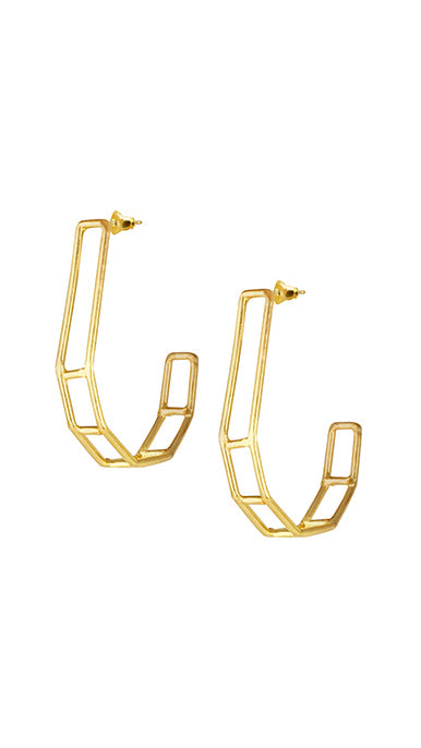 Gold Plated Frame Hoops Main image