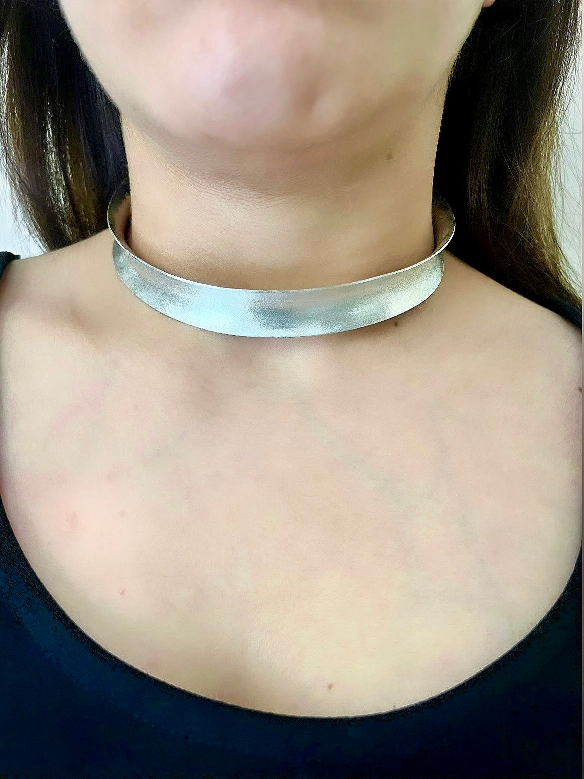 Sonam Babani in Silver Funnel Choker