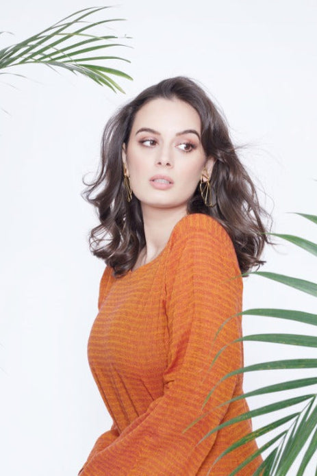 Evelyn Sharma in Sunburst Earrings