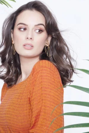 Evelyn Sharma in Sunburst Earrings Main image