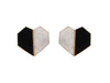 Twin - 22K Gold Plated Mother of Pearl Studs Heart Earrings