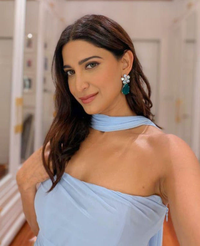 Aahna Kumra in Vow of Love Emerald Earrings