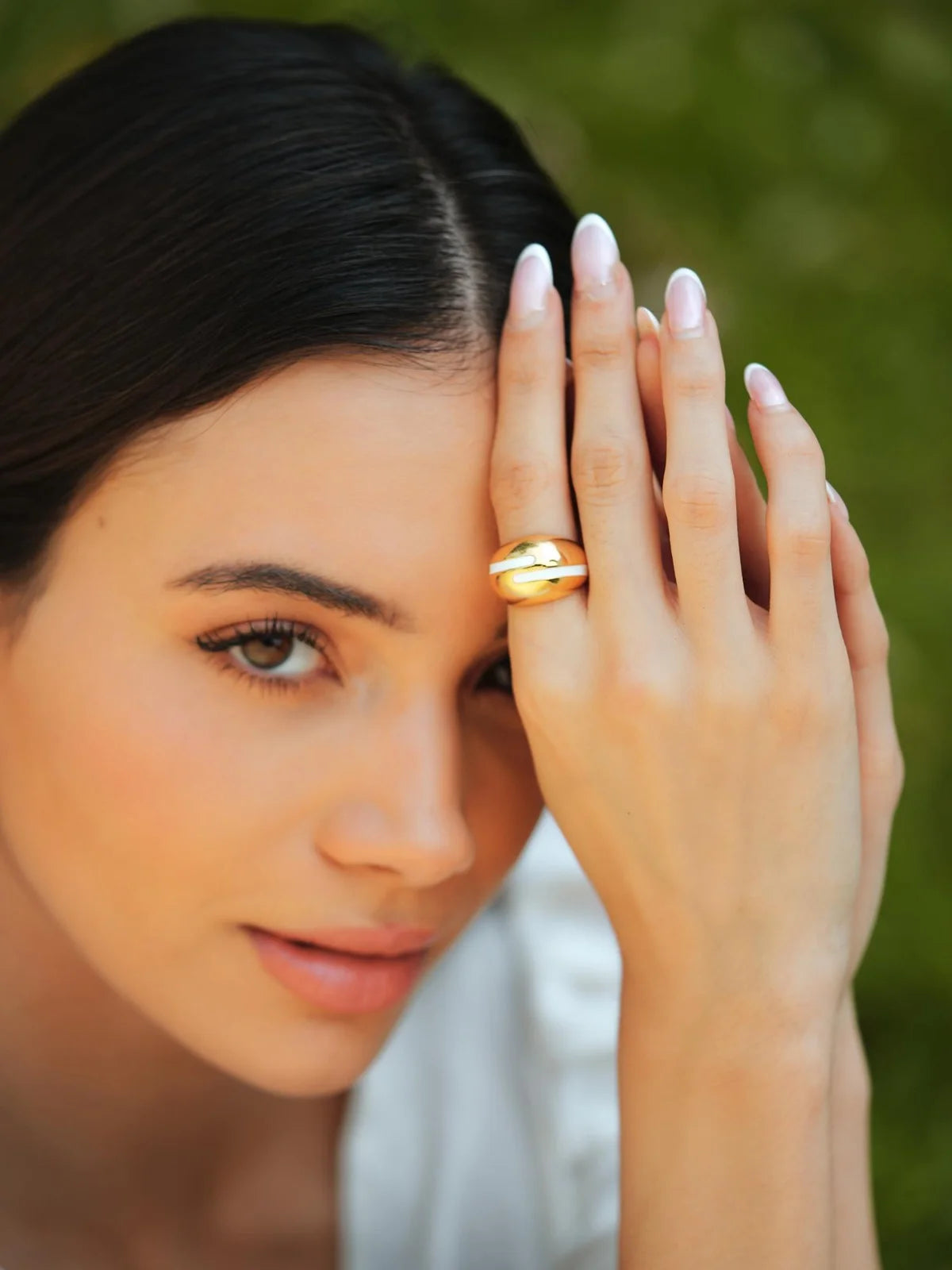 Pragya Jaiswal in Verdora White Enamel Ring Secondary image