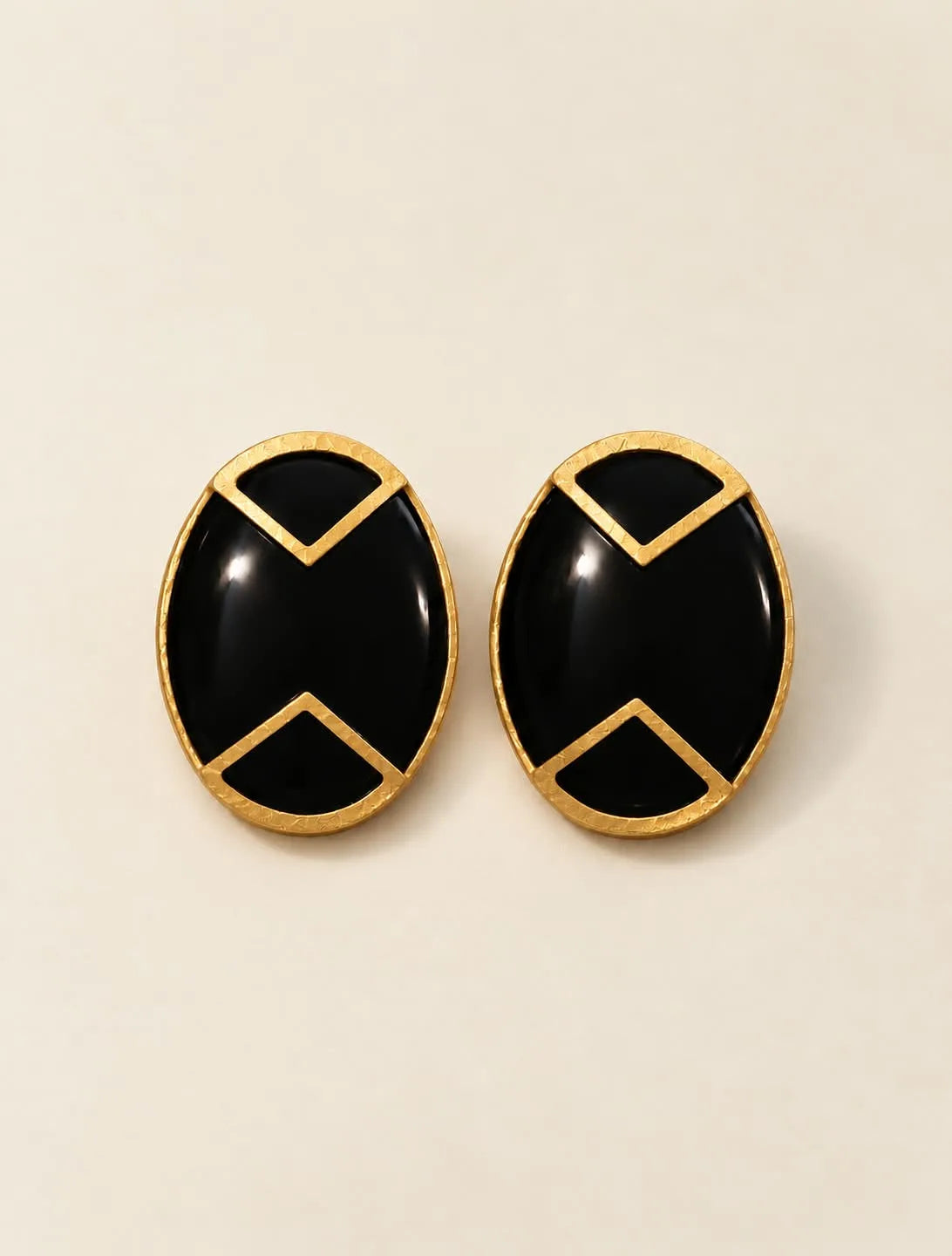 Black Onyx Eclipse Earrings