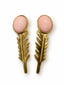 Pink Opal Leafy Earrings