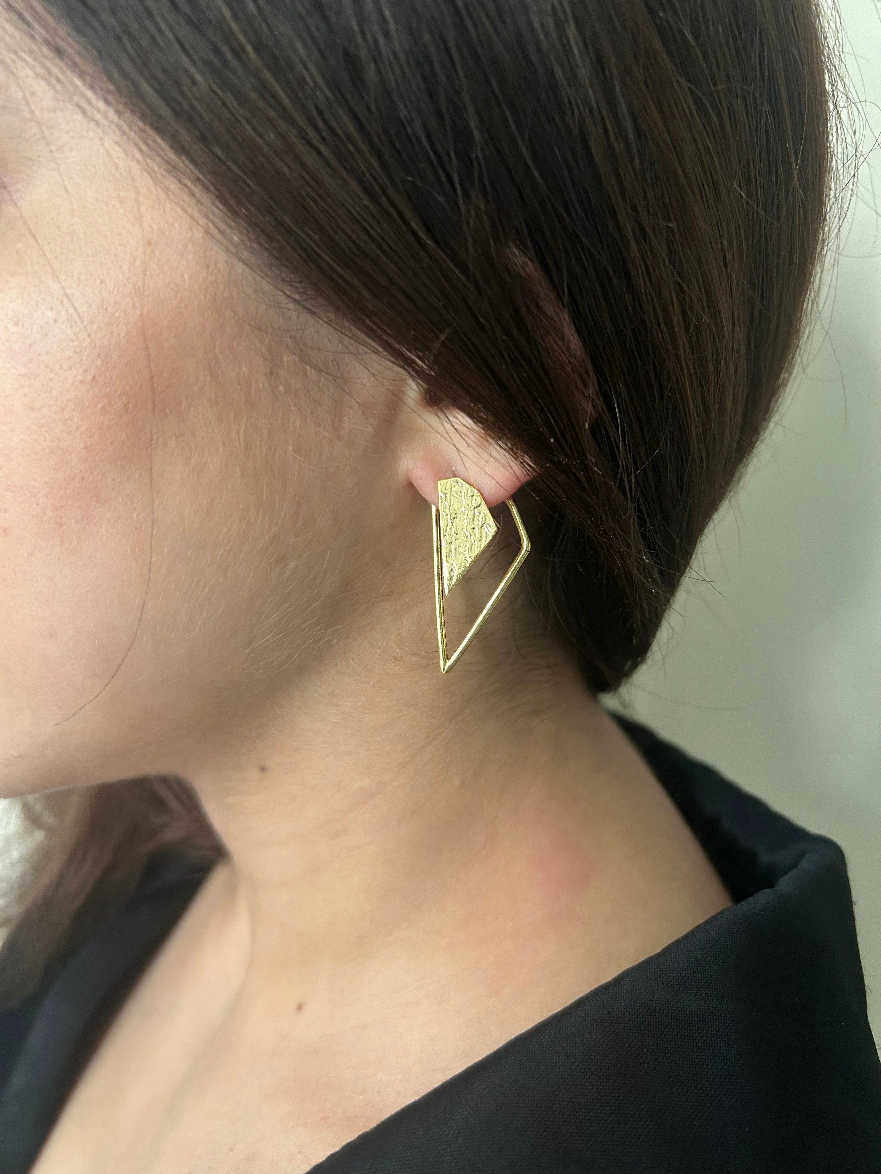 Reyhaa Suneja in Gold Plated Slick Studs