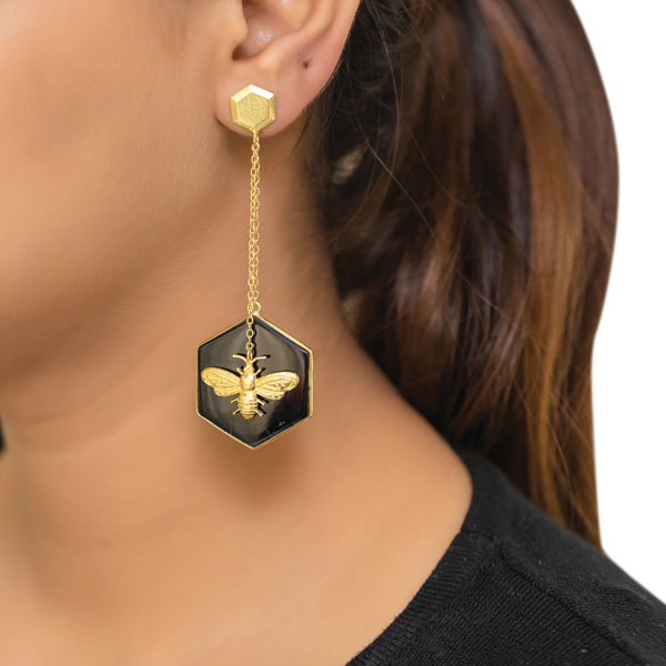 Millennium Bug Earrings-Gold