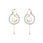 Varnika Arora Purl earrings featuring intricate gold-toned design with elegant dangling elements.