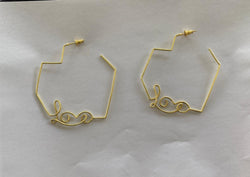 Flaccid - 22K Gold Plated Love Hoops Earrings