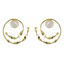 Mira Kapoor wearing Varnika Arora Ava earrings, stylish gold stud earrings with intricate design, close-up view of the jewelry.