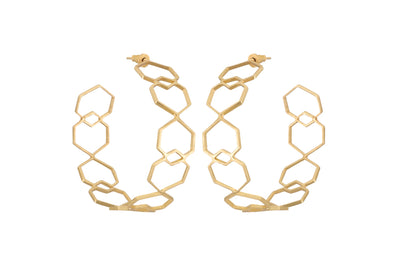 Splice - 22K Gold Plated Heart Earrings Hoops