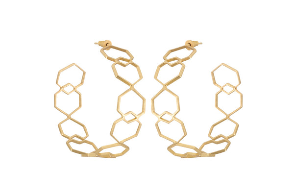 Splice - 22K Gold Plated Heart Earrings Hoops