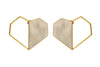 Twin - 22K Gold Plated Mother of Pearl Studs Heart Earrings