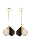 Coalesce - 22K Gold Plating Mother of Pearl Black Onyx Dangler Earrings