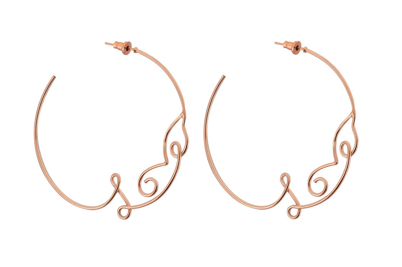 Flaccid - 22K Rose Gold Plated Love Hoops Earrings