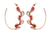 Galah - 22K Rose Gold Plated Pink Semi Precious Rock Crystal Hoops Earrings