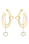 United - 22K Gold Plated Heart Hoops Earrings