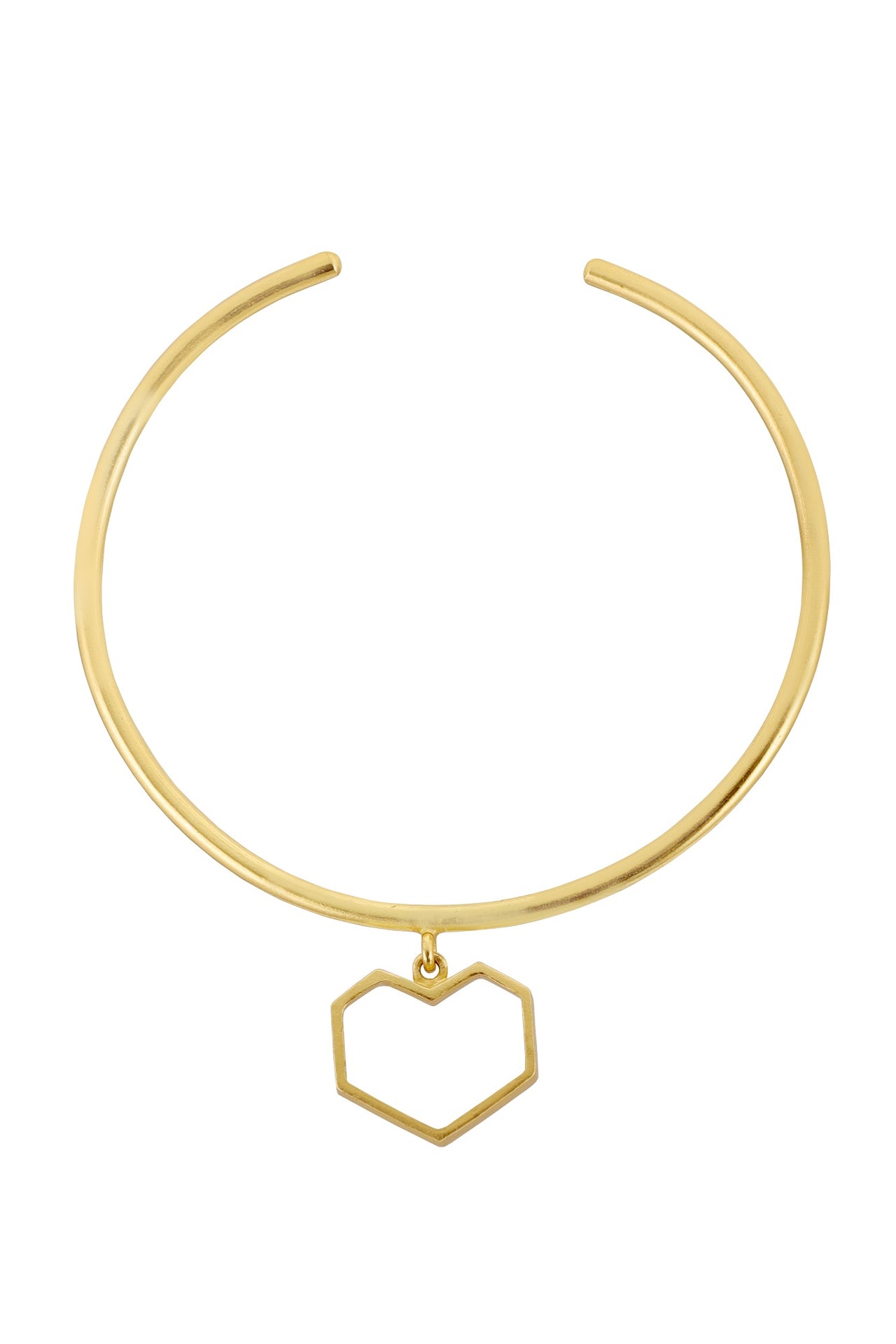 Affix - 22K Gold Plated Heart Bangle