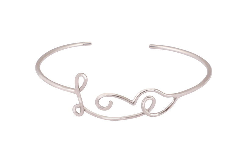 Ally - White Gold Plated Love Bangle